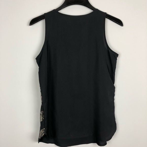 Loft Black and Gold Chevron Sequined Tank Top - Picture 3 of 5